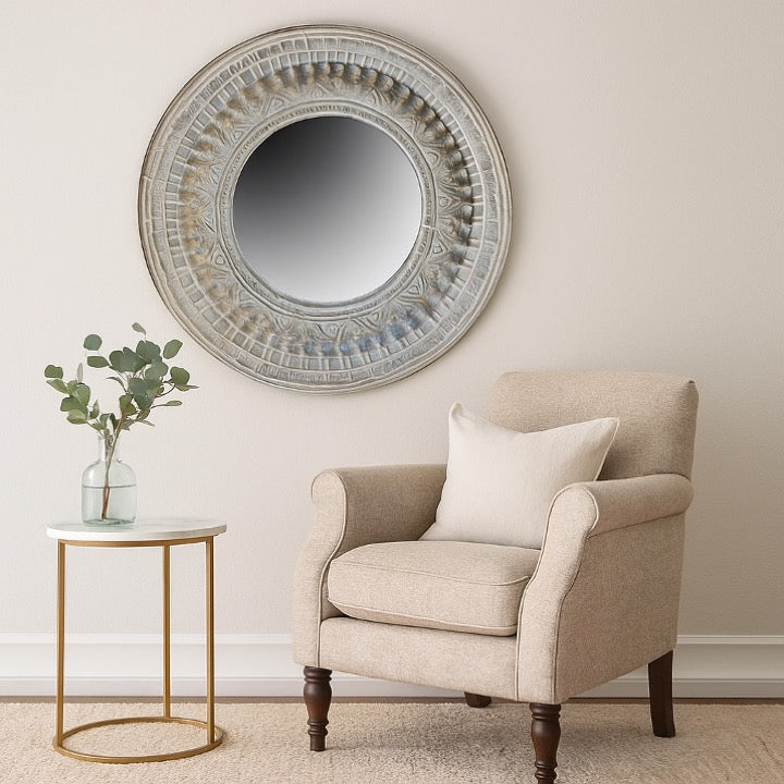 Ben Hand Carved Wooden Mirror