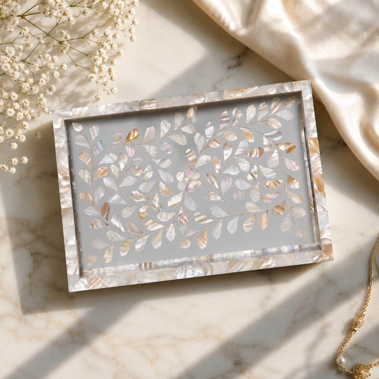 Harald Mother of Pearl Inlay Tray
