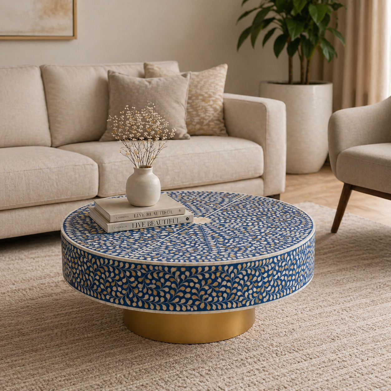 Varen Mother of Pearl Inlay Coffee Table