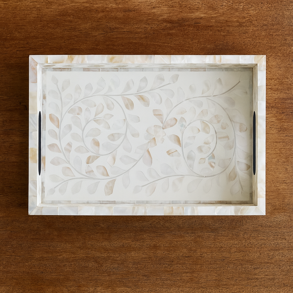 Romy Mother of Pearl Inlay Tray with Tray