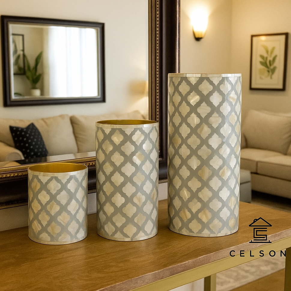 Alira Mother Of Pearl Inlay Vase