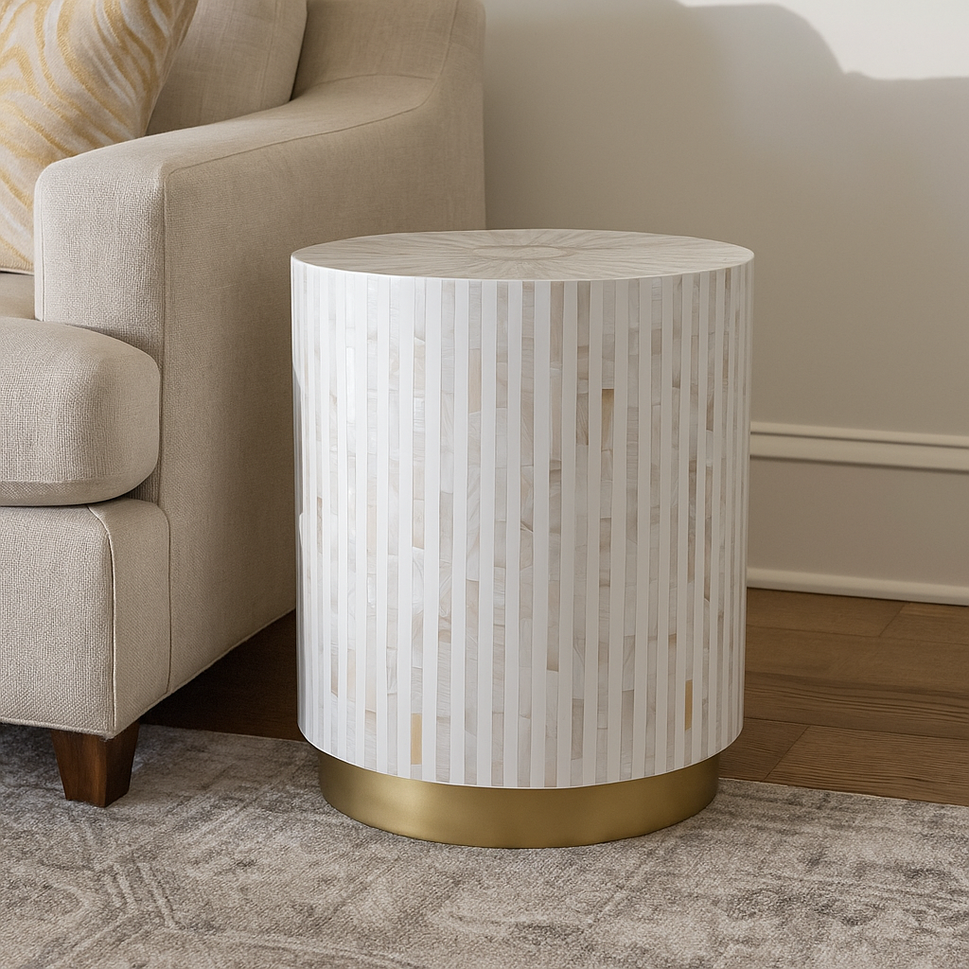 Javie Bone Inlay Stool