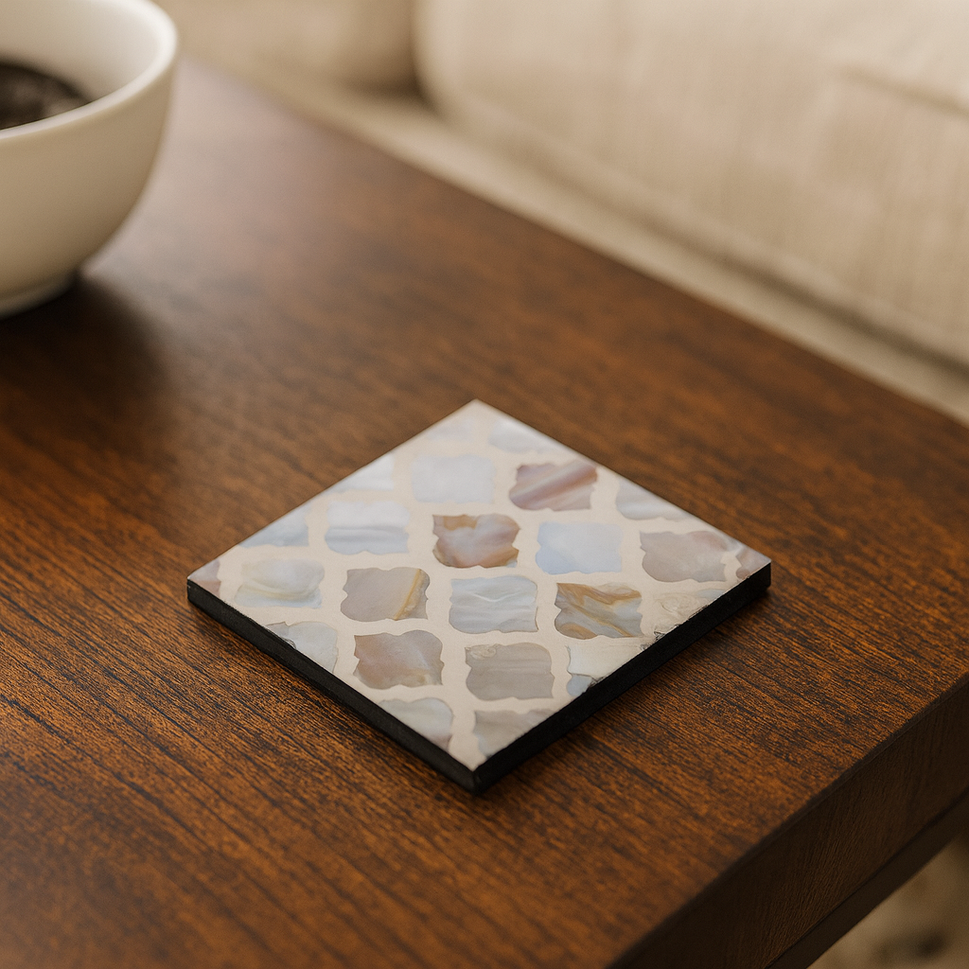 Lenny Mother of Pearl Inlay Coaster