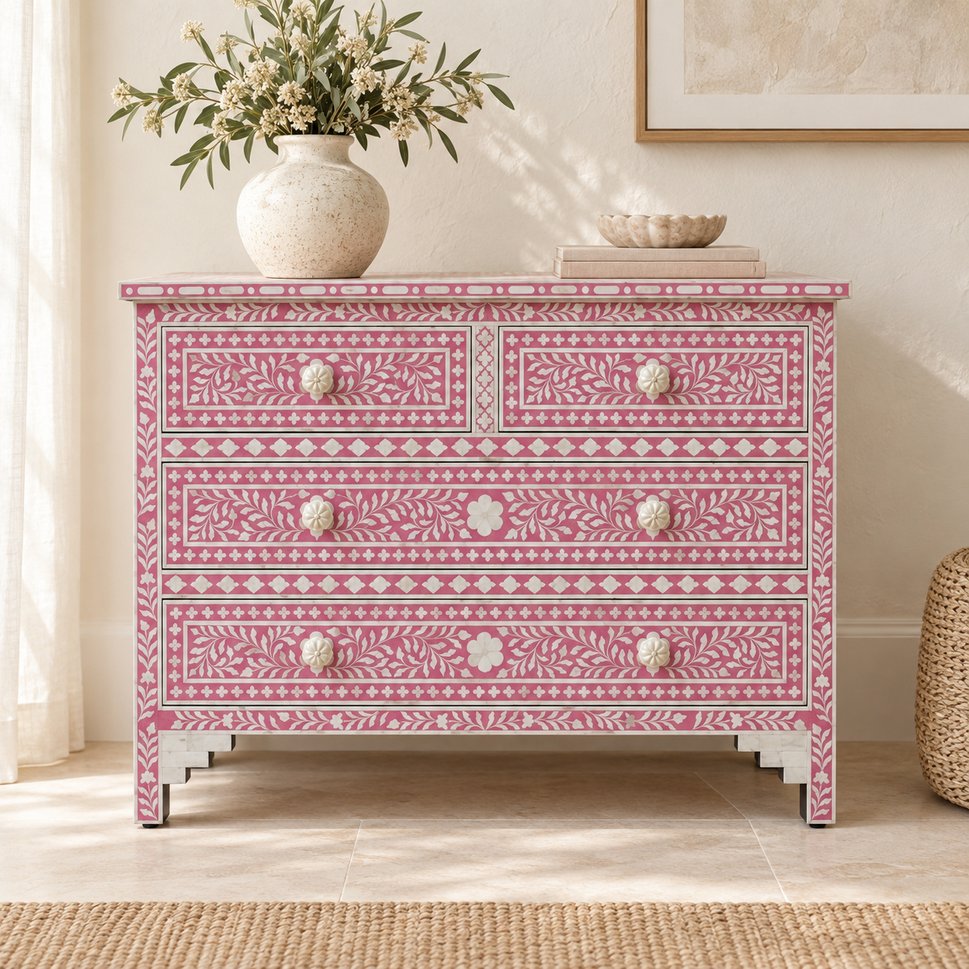 Biel Bone Inlay Chest of Drawer