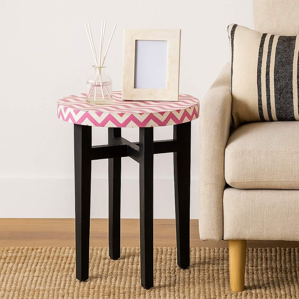 Joey Bone Inlay Stool