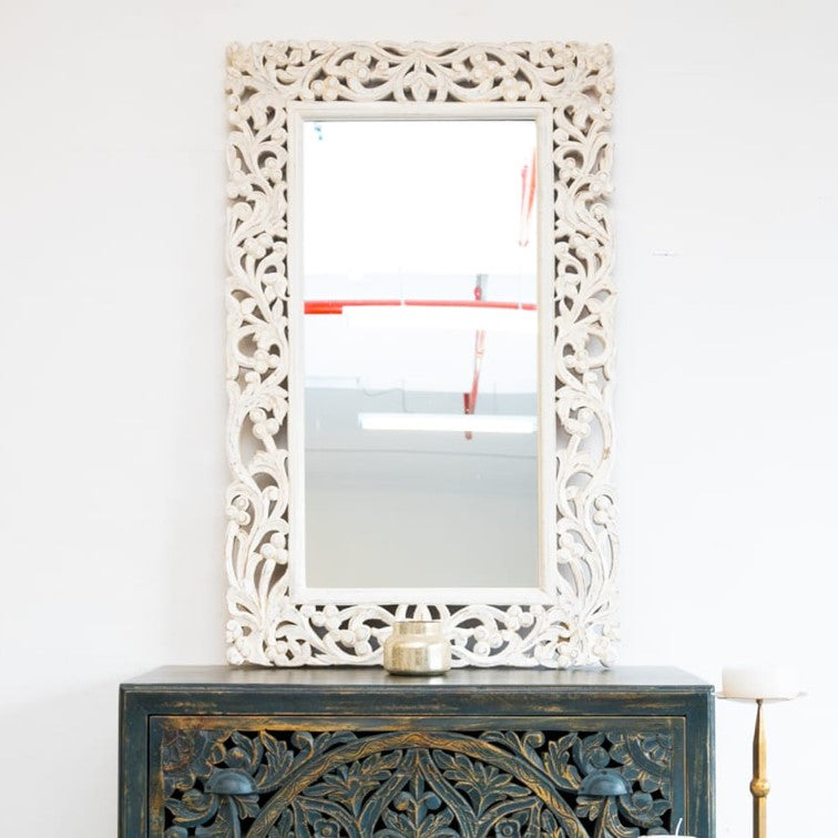 Camila Hand Carved Wooden Mirror