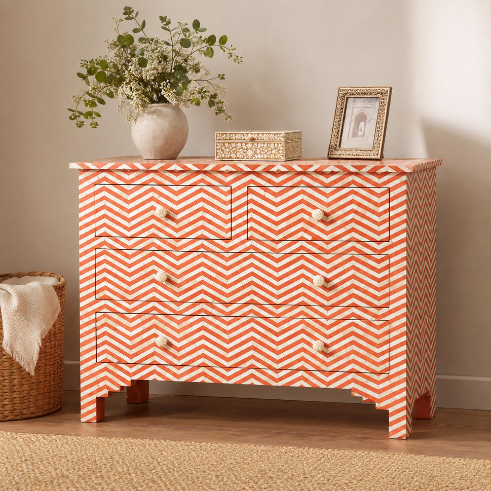 Calynn Bone Inlay Chest of Drawer