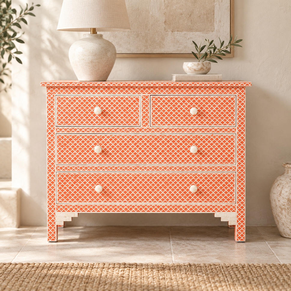 Darcy Bone Inlay Chest of Drawer