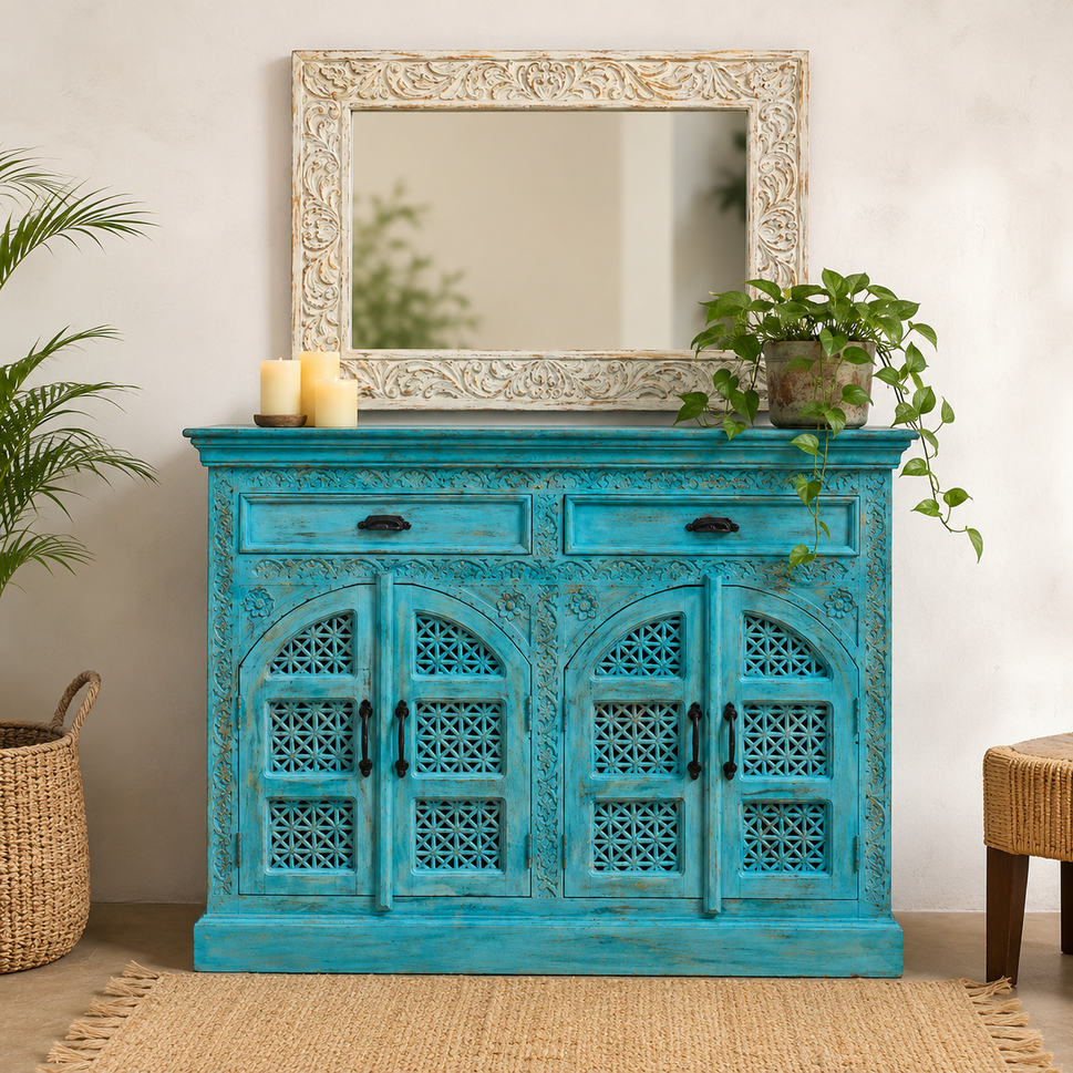 Chris Carved Wooden Cabinet