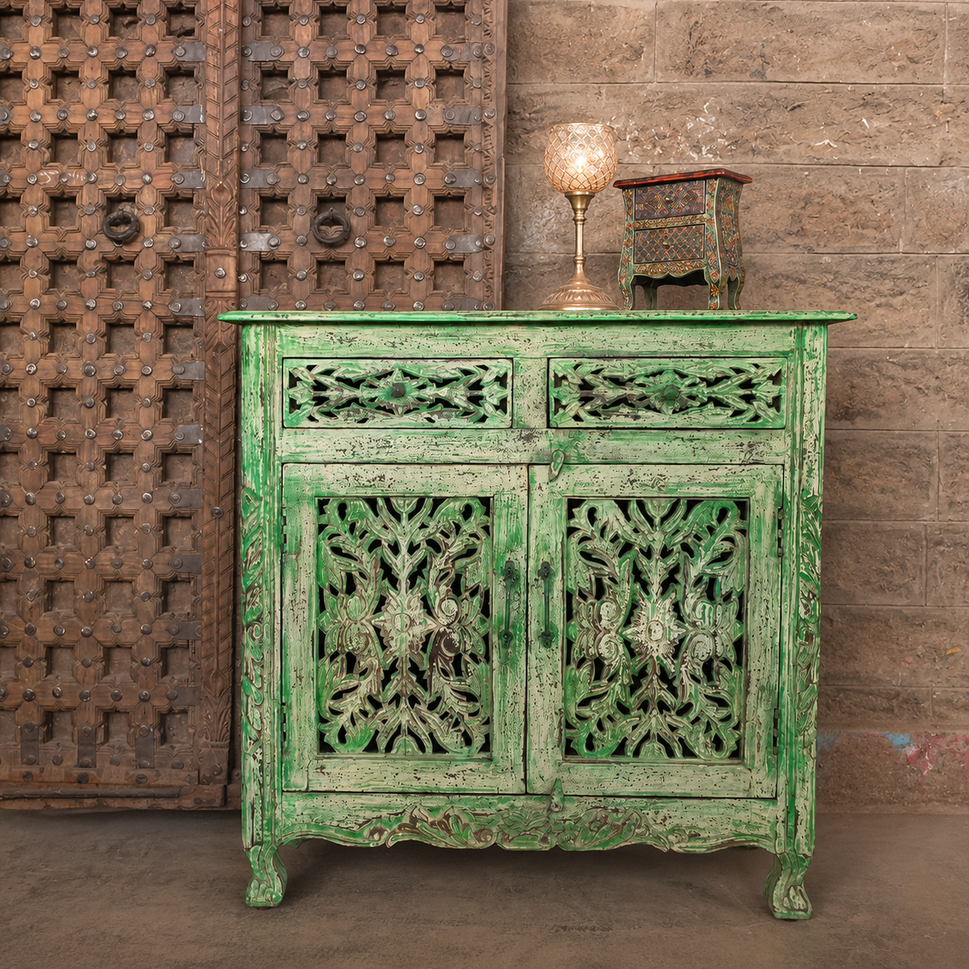 Ursula Carved Wooden Cabinet