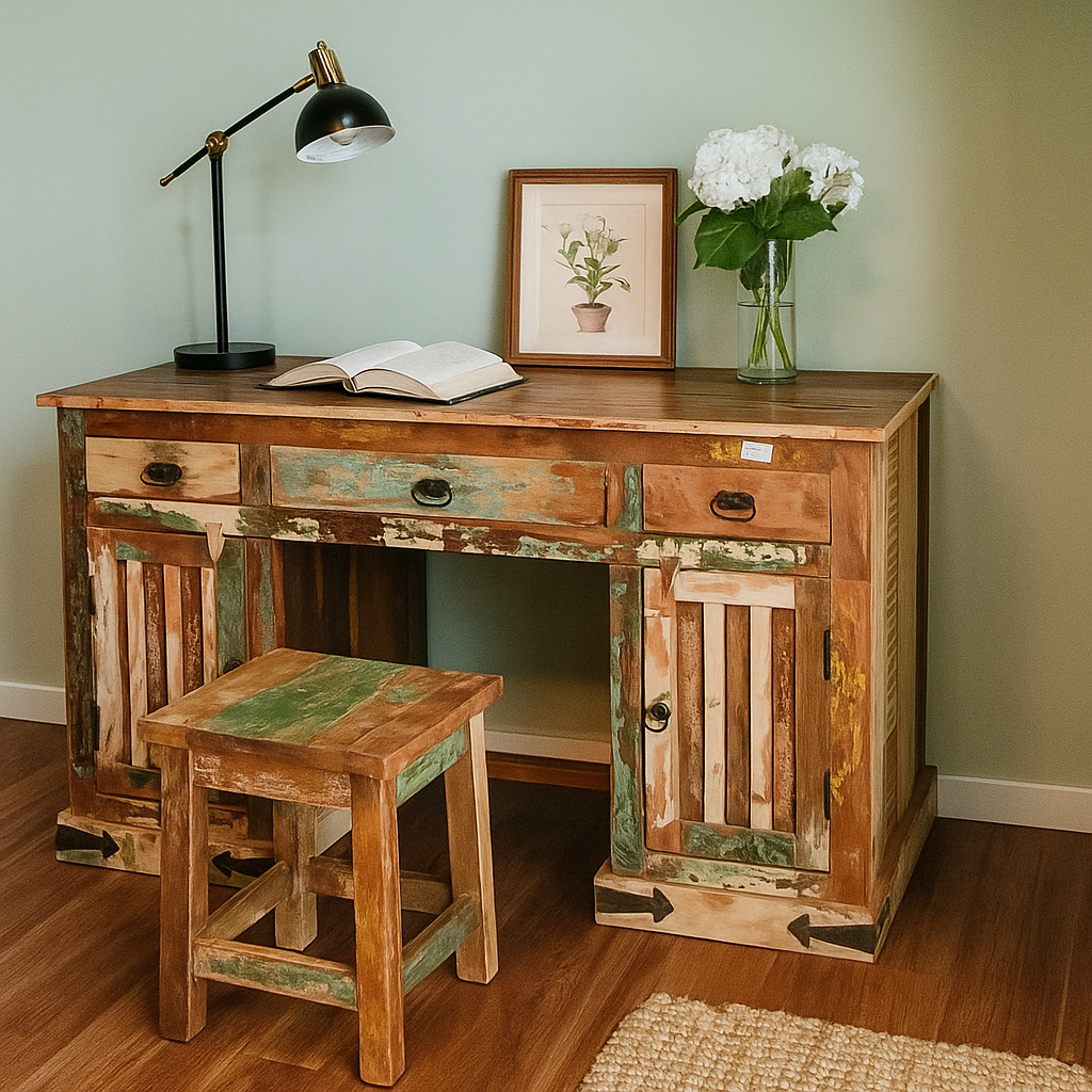 Ange Wooden Hand Carved Study Table