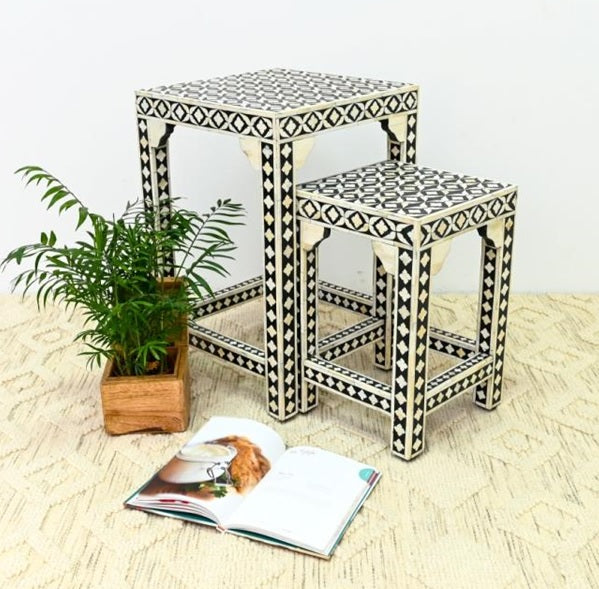 Margo Bone Inlay Nesting Table