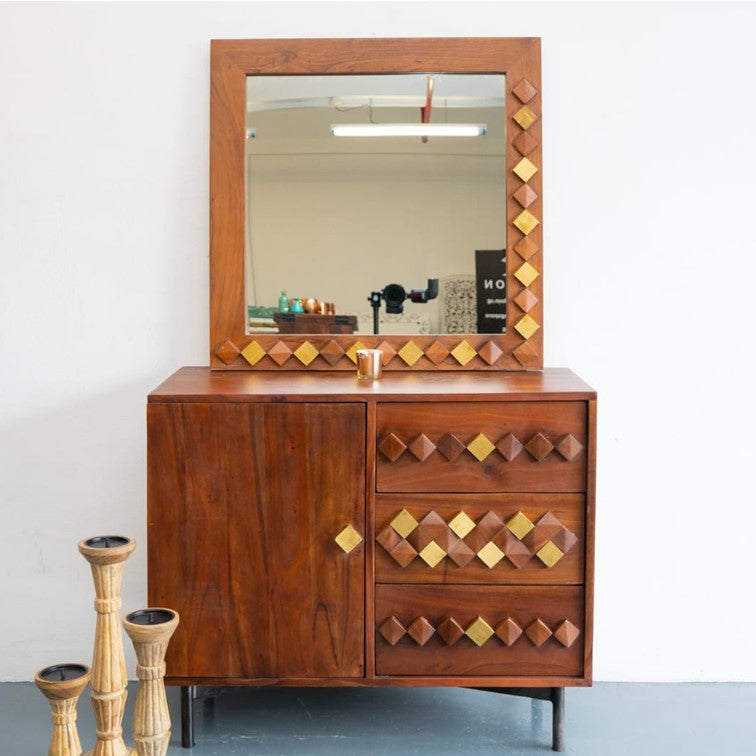 Bush Carved Chest of Drawer with Mirror