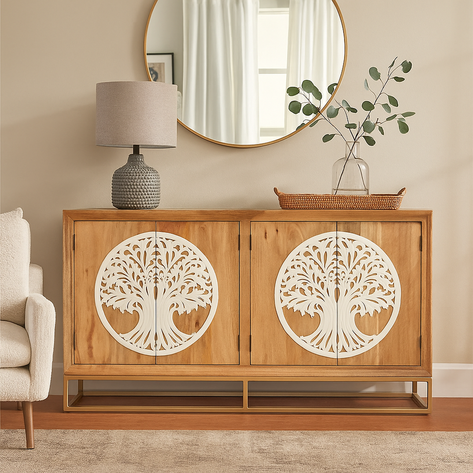 Laura Hand Card Wooden Sideboard