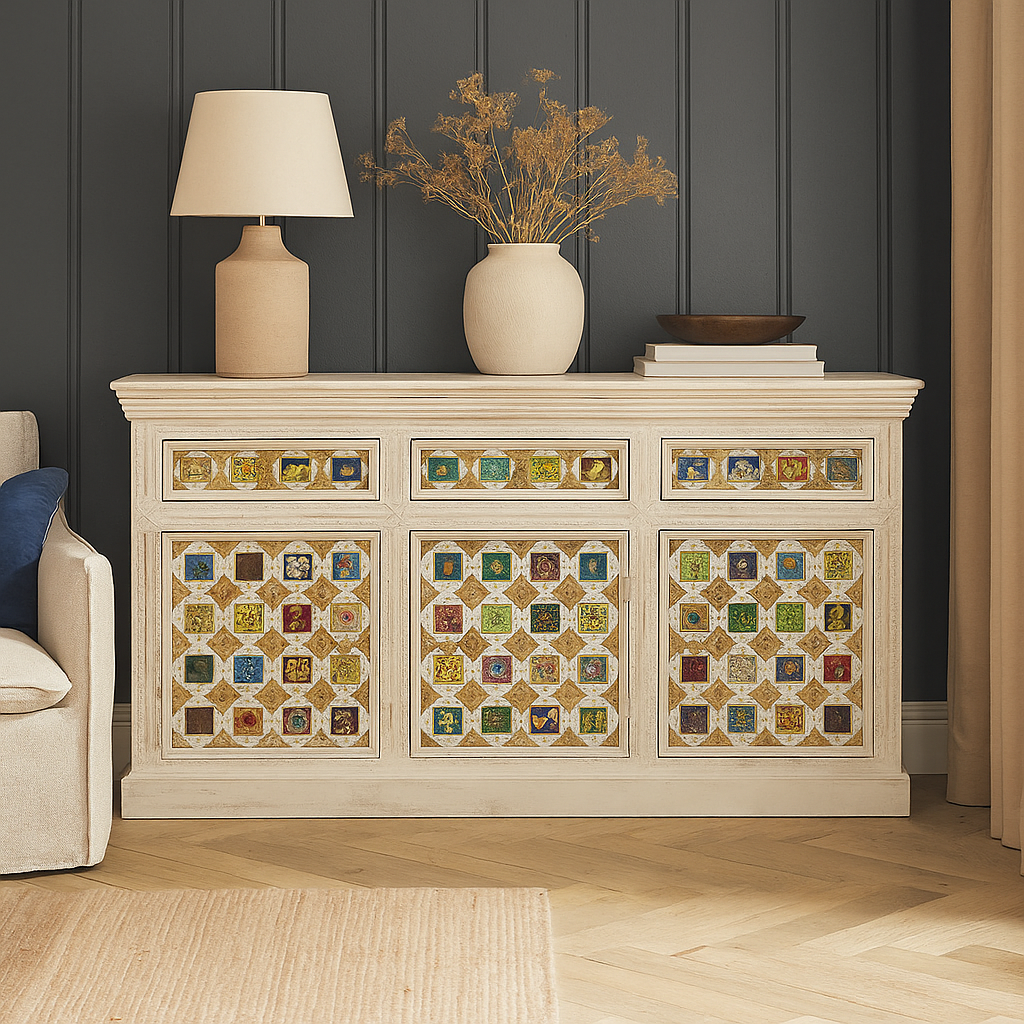 Savitha Hand Carved Wooden Sideboard