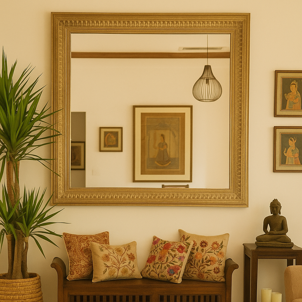 Isabela Hand Carved Wooden Mirror
