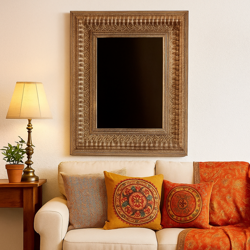Lars Hand Carved Wooden Mirror