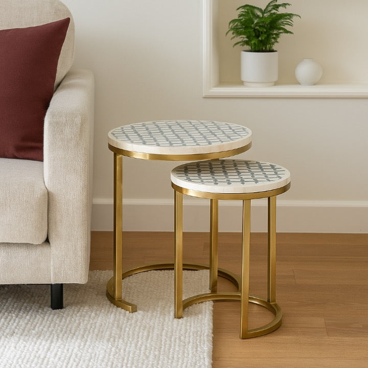 Monam Bone Inlay Nesting Tables