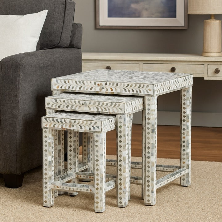 Ajay Mother of Pearl Inlay Nesting Table