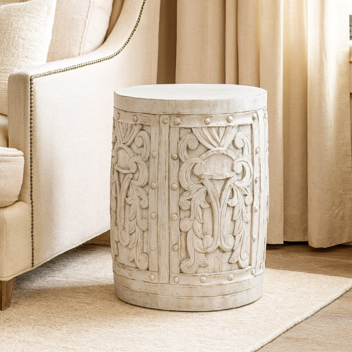 Palmer Hand Carved Wooden Stool