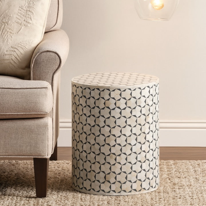 Carell Bone Inlay Stool