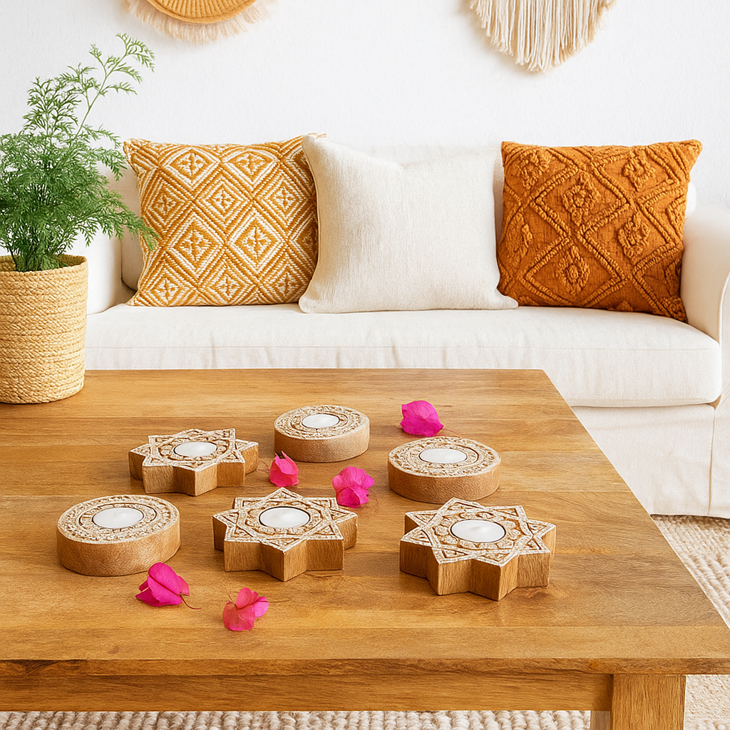 Lima Hand Carved T Light Holder