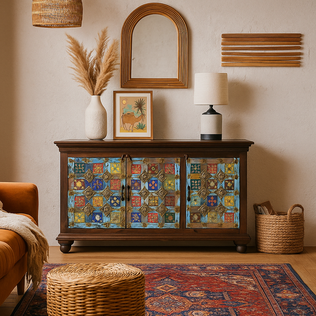 Carol Hand Carved Wooden Sideboard