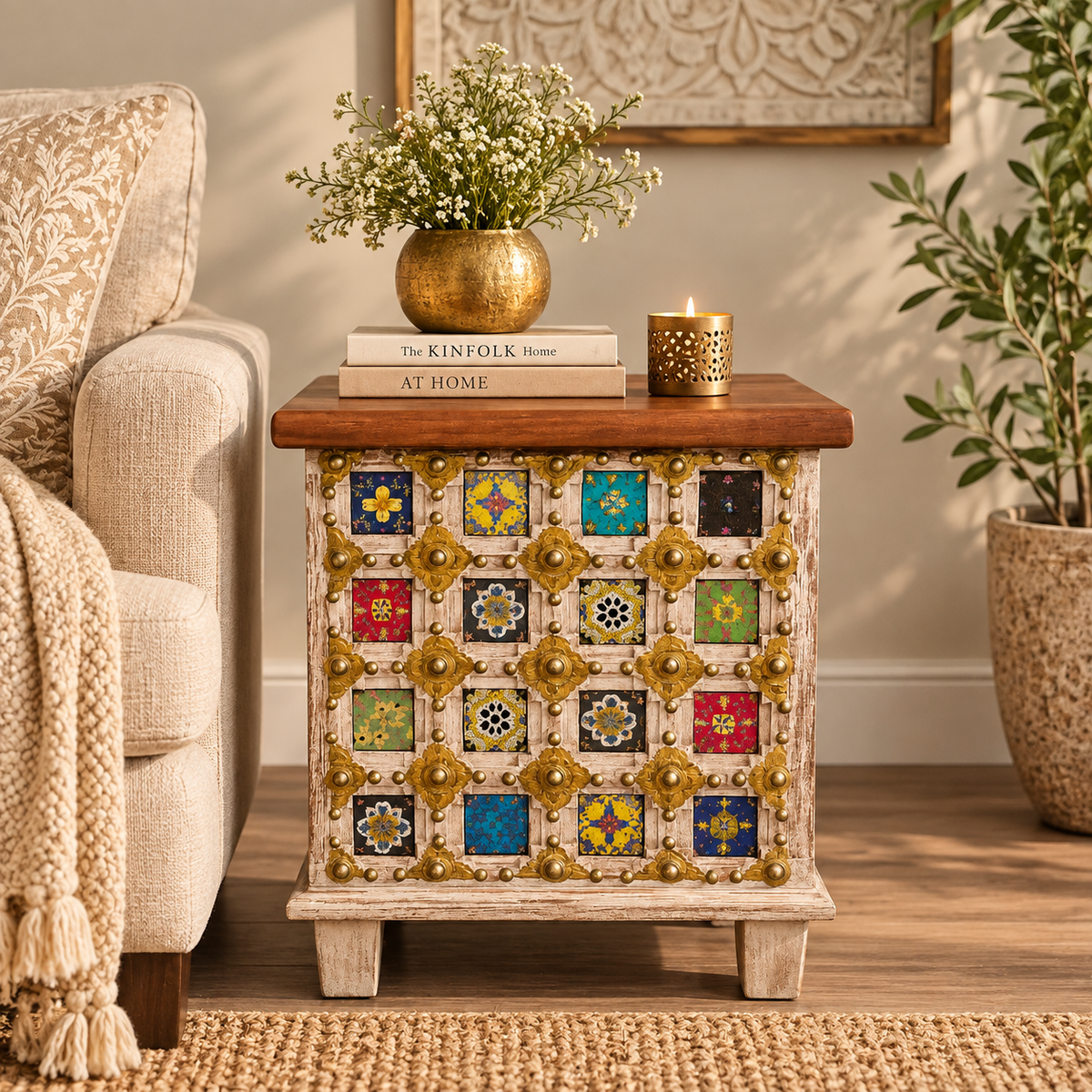 Adele Brass & Tile Trunk