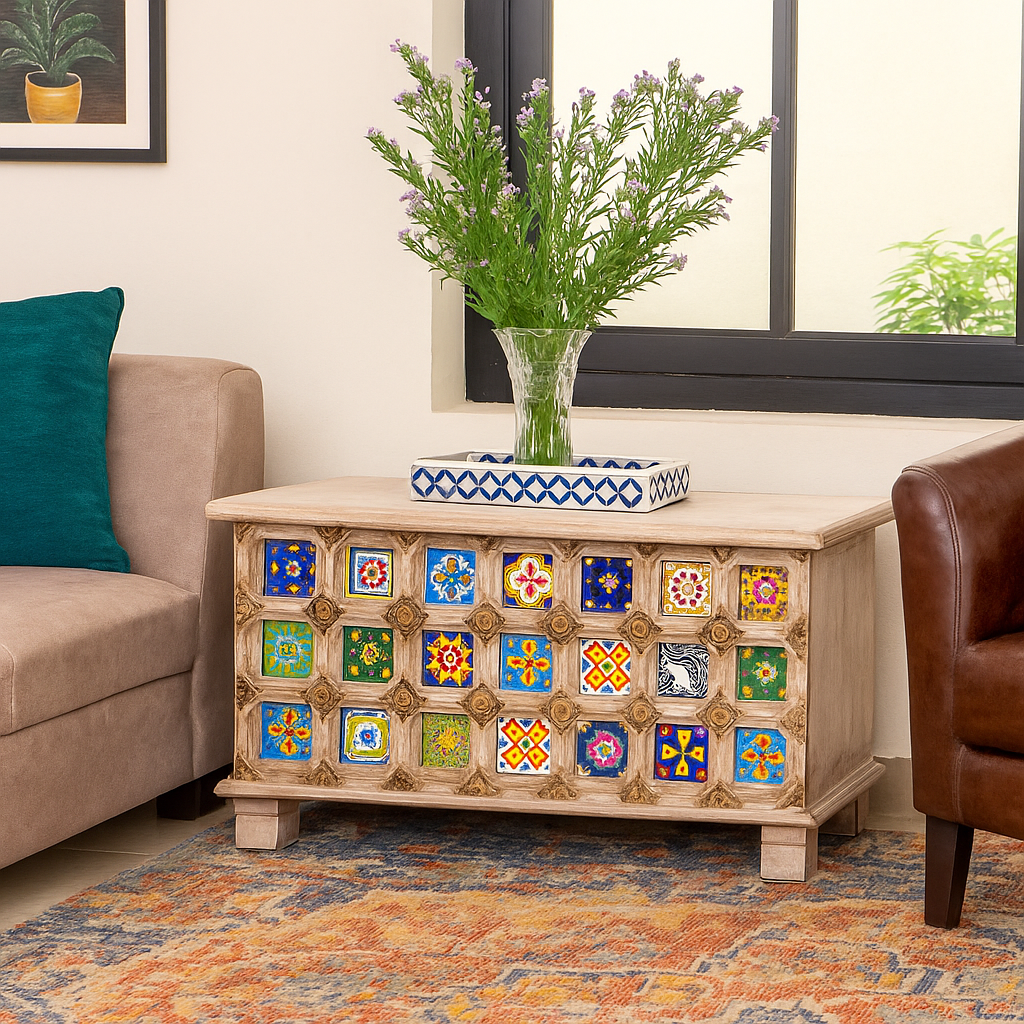 Robin Carved Tile Trunk