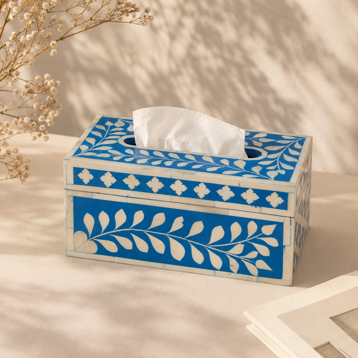 Panna Bone Inlay Tissue Box