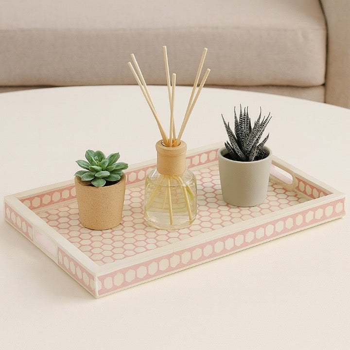 Sarah Bone Inlay Geometric Pattern Tray