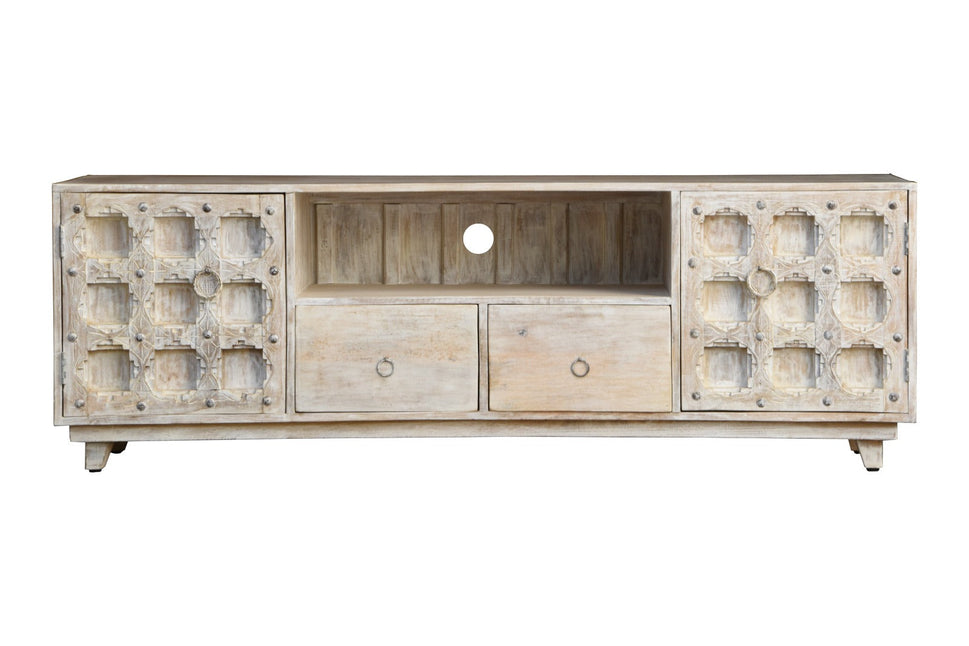 Adam Hand Carved Wooden TV Console