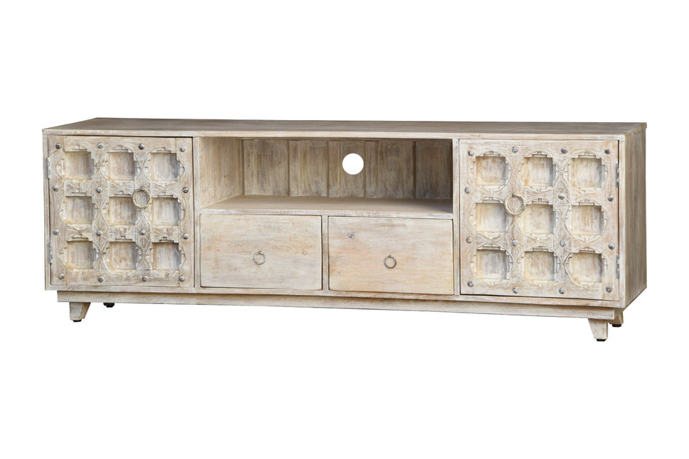 Adam Hand Carved Wooden TV Console