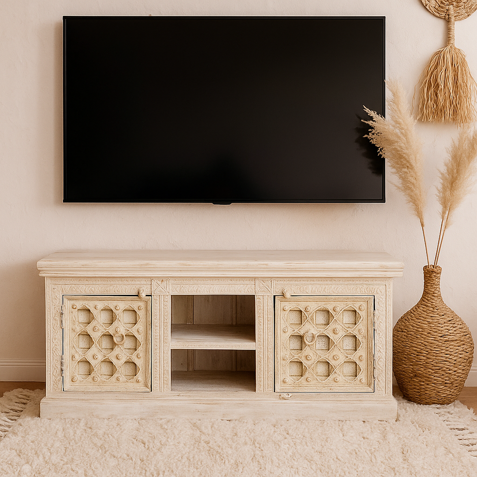 Busch Hand Carved Wooden TV Cabinet