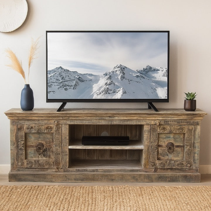Morfogen Hand Carved Wooden TV Cabinet