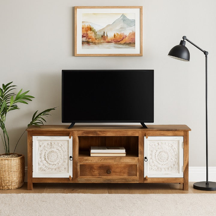 William Hand Carved TV Cabinet