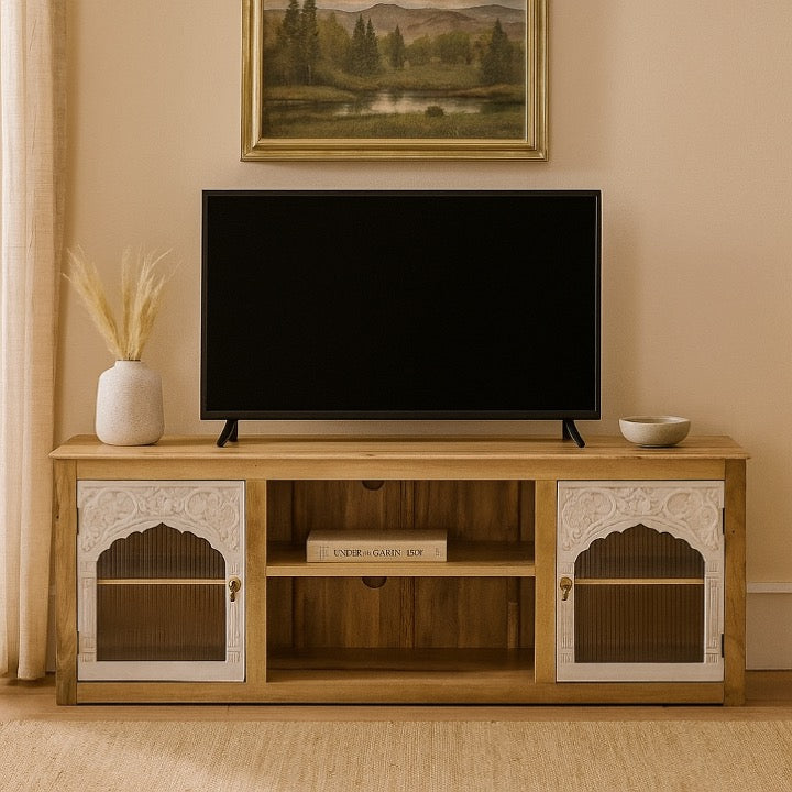 William Hand Carved Wooden TV Cabinet