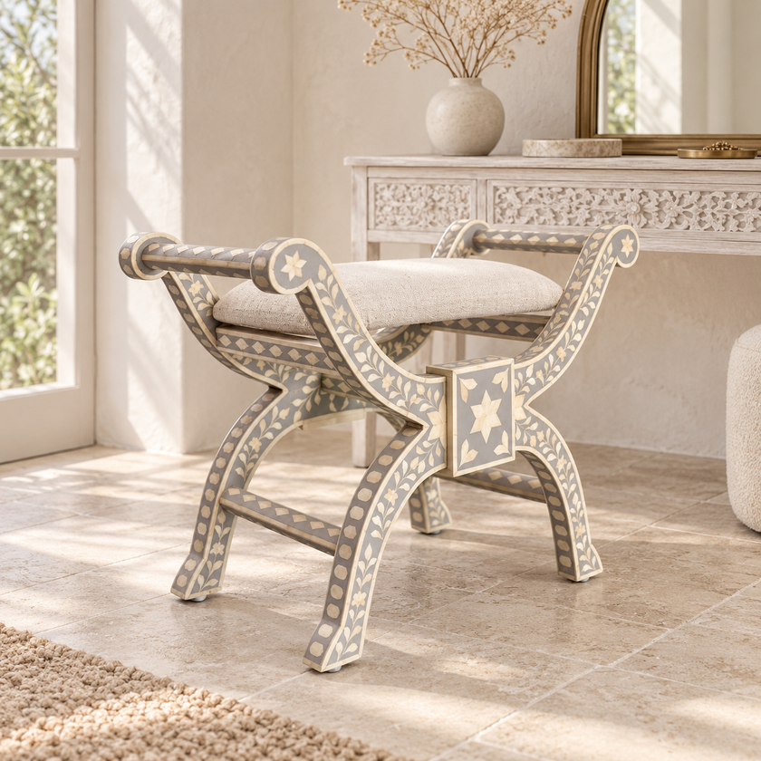 Cibu Bone Inlay Stool