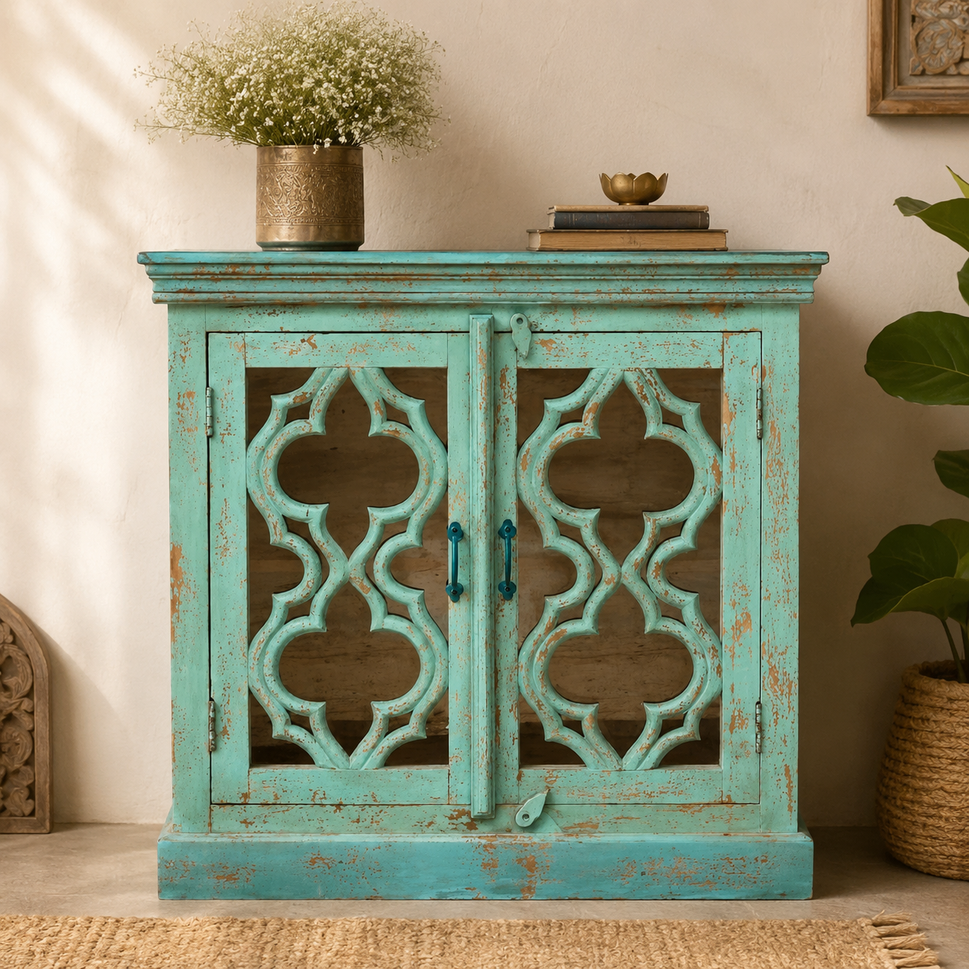 Fenella Carved Wooden Cabinet