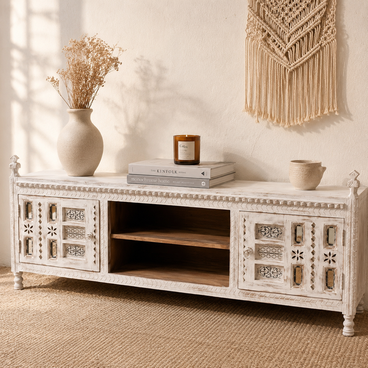 Aria Wooden Carved Cabinet