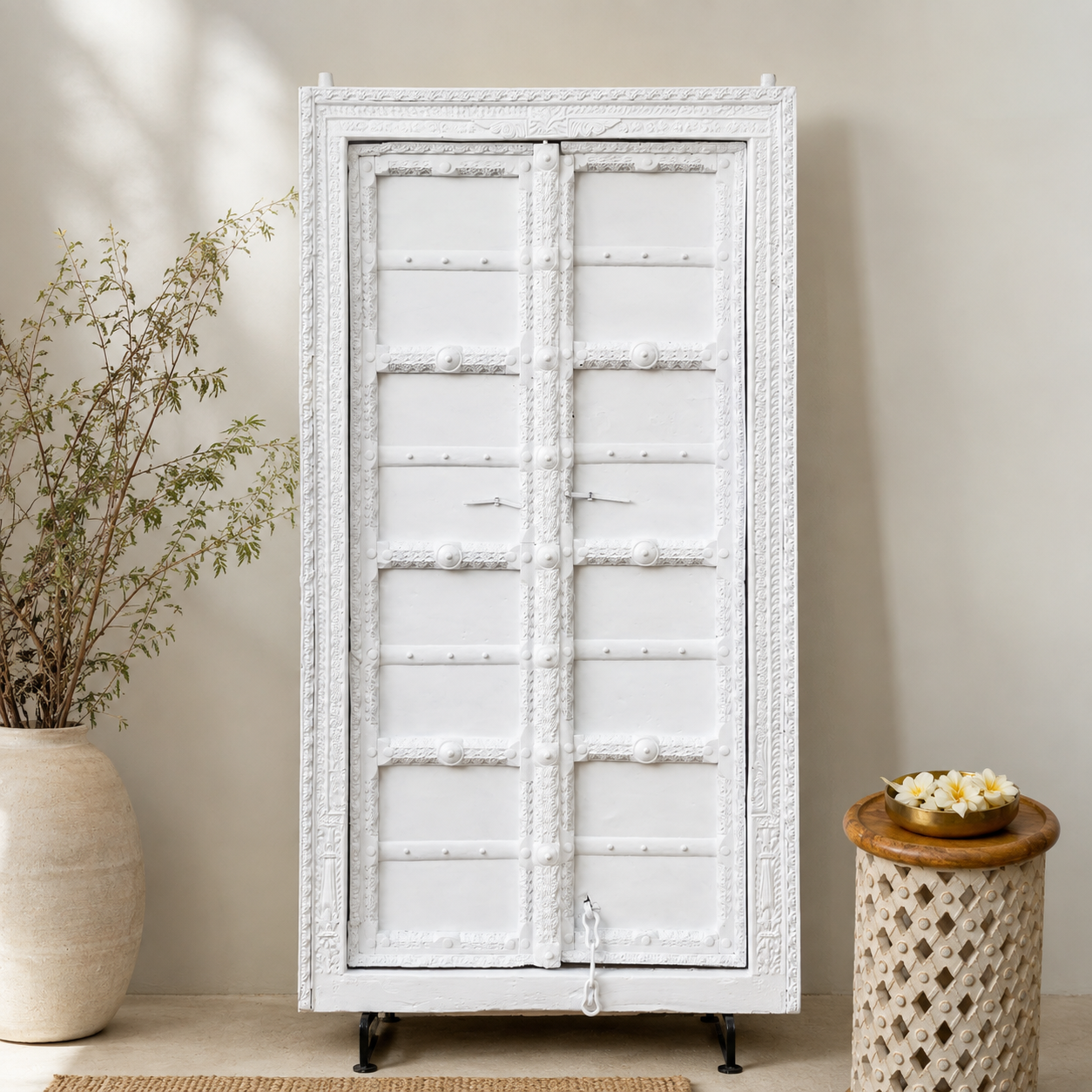 Bala Vintage Indian Door on Metal Stand