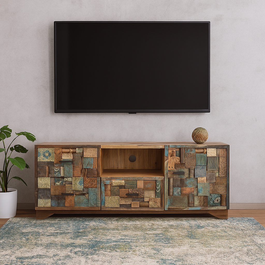 Christopher Hand Carved Wooden TV Cabinet