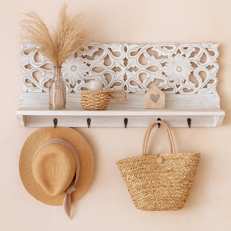 Willam Hand carved Wall Shelf