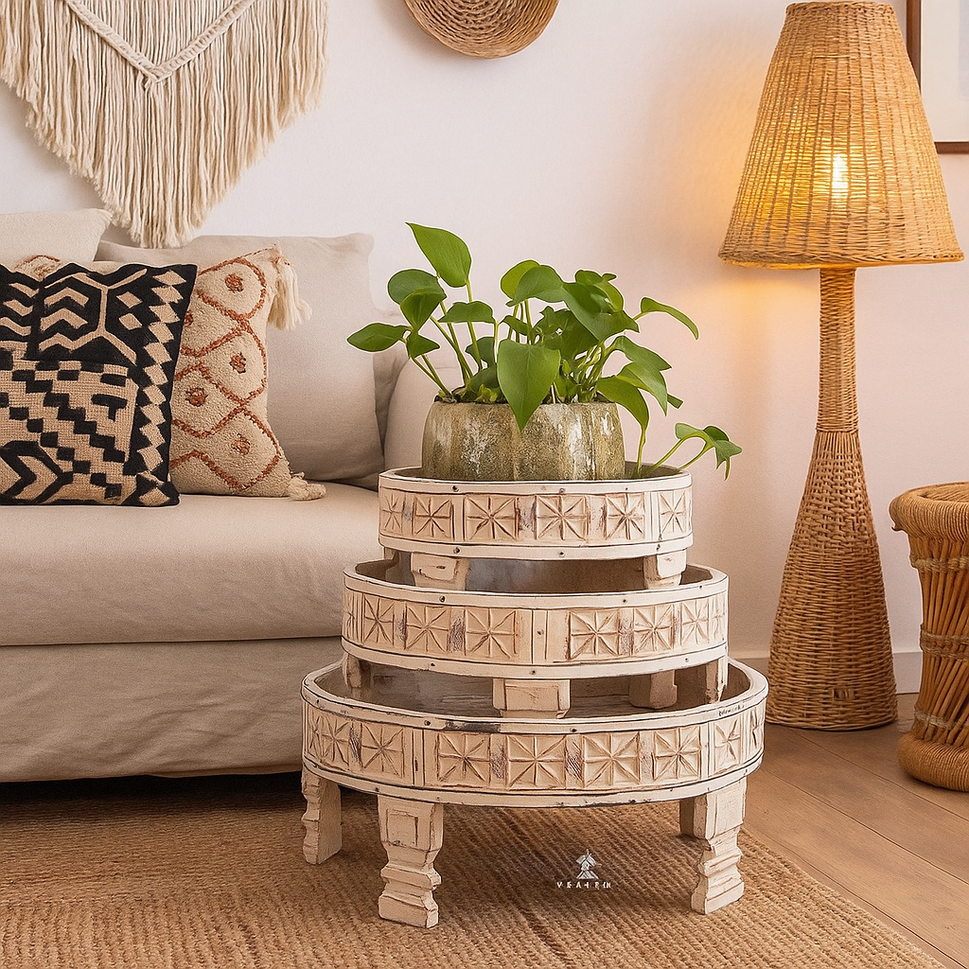 Yager Carved Chakki Table