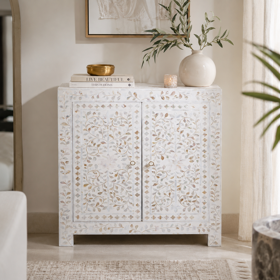 Thea Mother of Pearl Inlay Cabinet