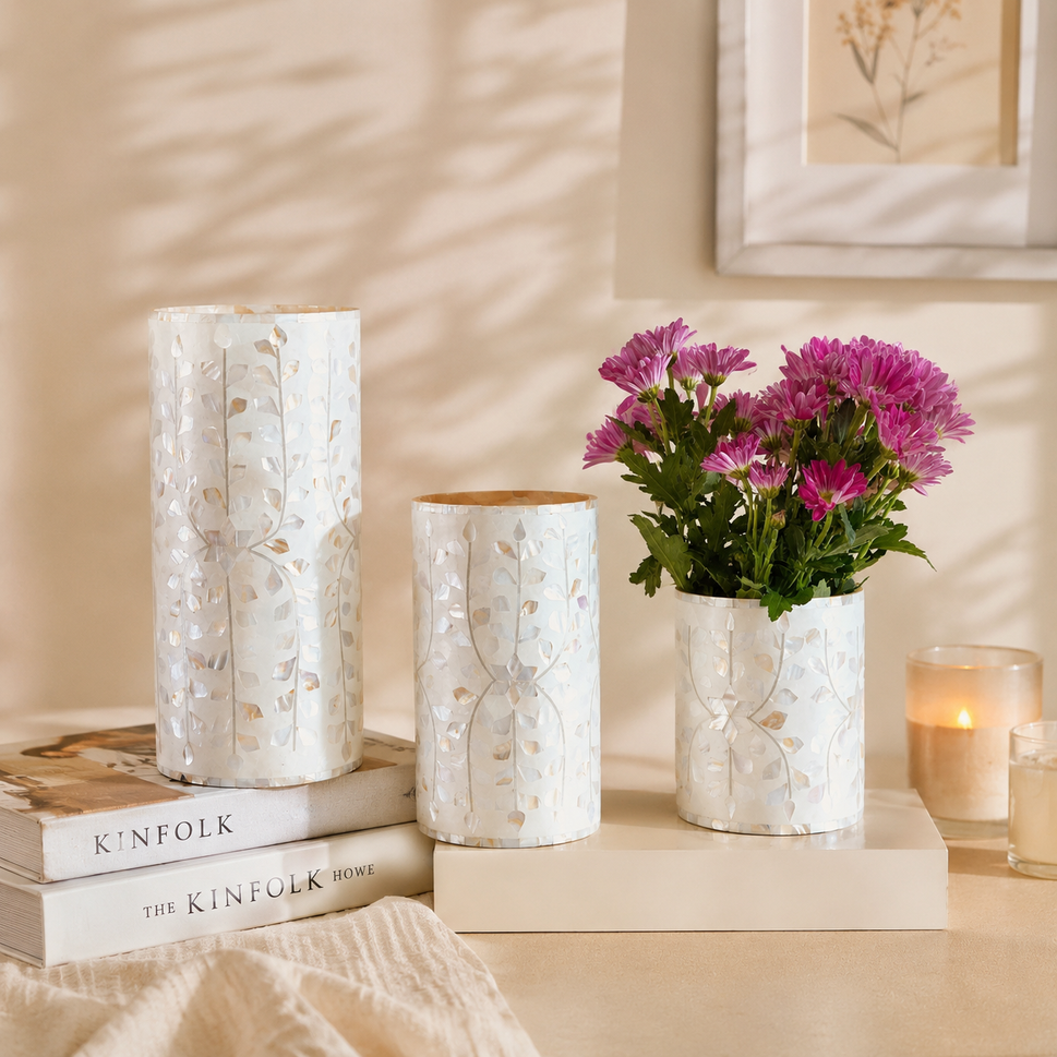 Winnie Mother of Pearl Inlay Vase