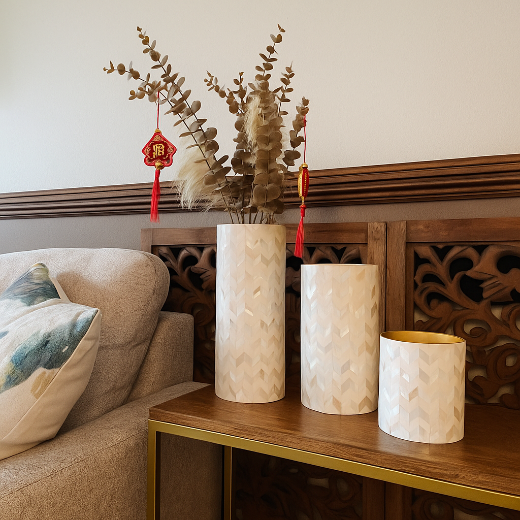 Ash Mother of Pearl Vase