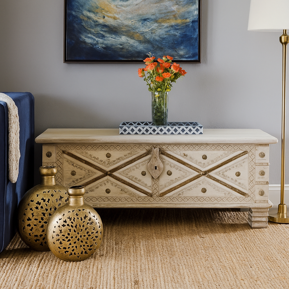 Daniel Carved Storage Trunk