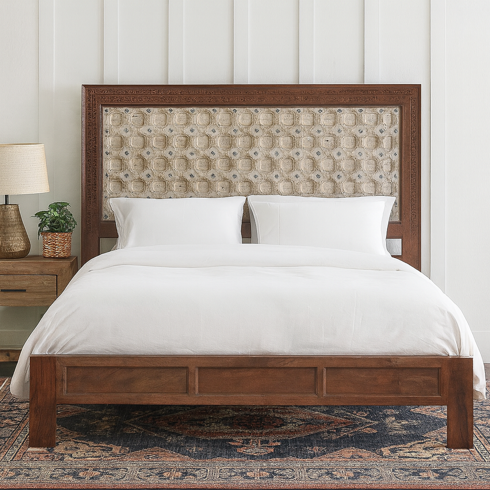 Adir Hand Carved Wooden Bed Frame