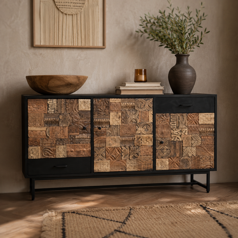Sen Hand Carved Wooden Buffet